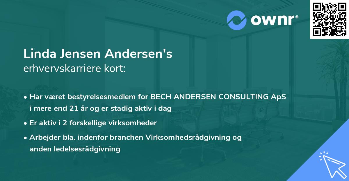 Linda Jensen Andersen's erhvervskarriere kort