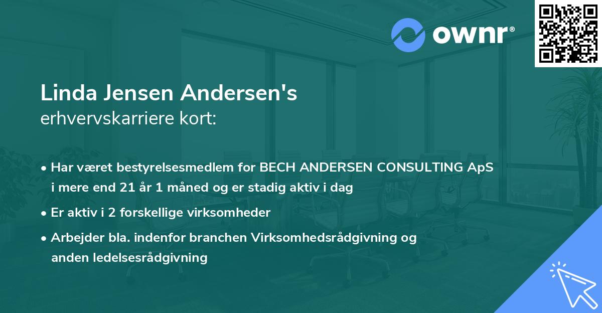 Linda Jensen Andersen's erhvervskarriere kort