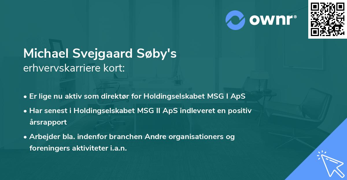 Michael Svejgaard Søby's erhvervskarriere kort
