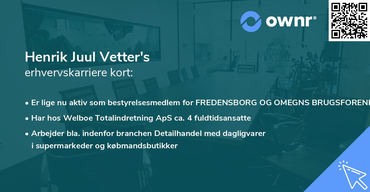 Henrik Juul Vetter's erhvervskarriere kort