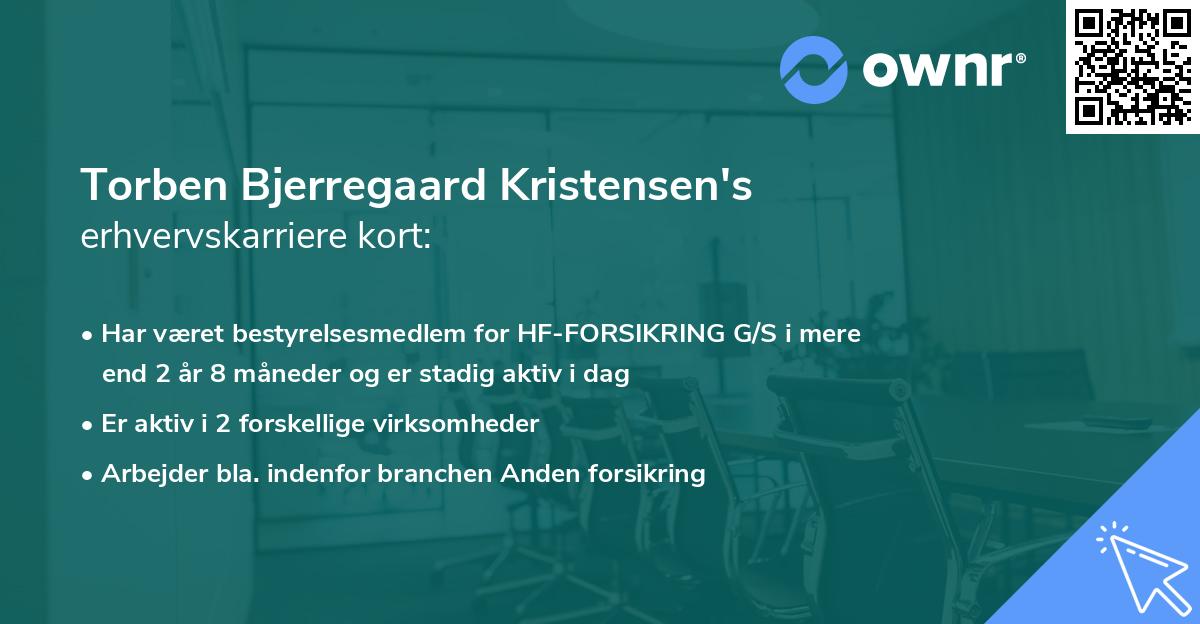 Torben Bjerregaard Kristensen's erhvervskarriere kort