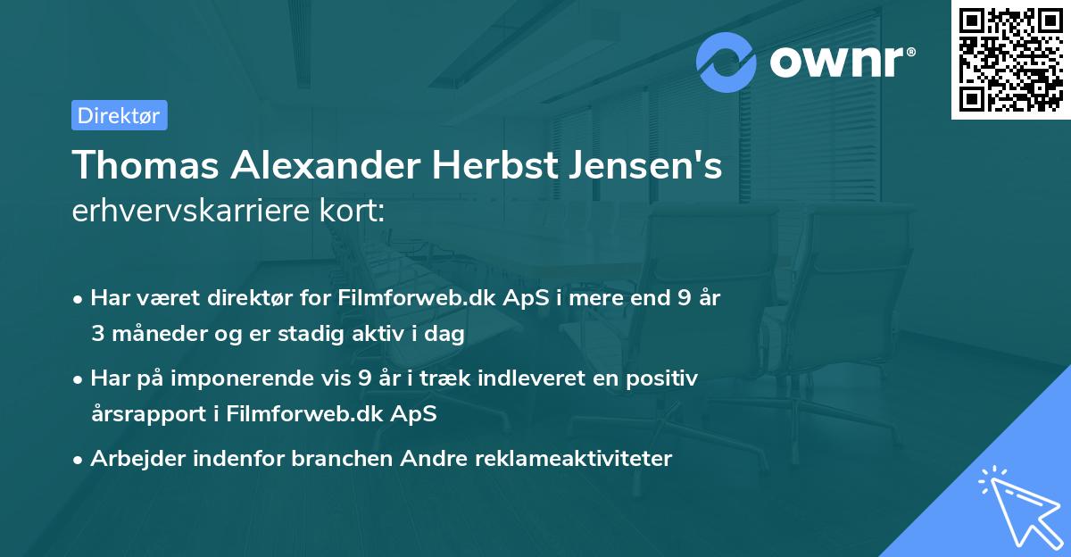 Thomas Alexander Herbst Jensen's erhvervskarriere kort