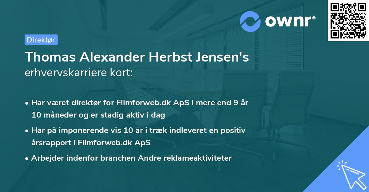 Thomas Alexander Herbst Jensen's erhvervskarriere kort