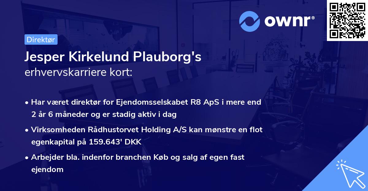 Jesper Kirkelund Plauborg's erhvervskarriere kort