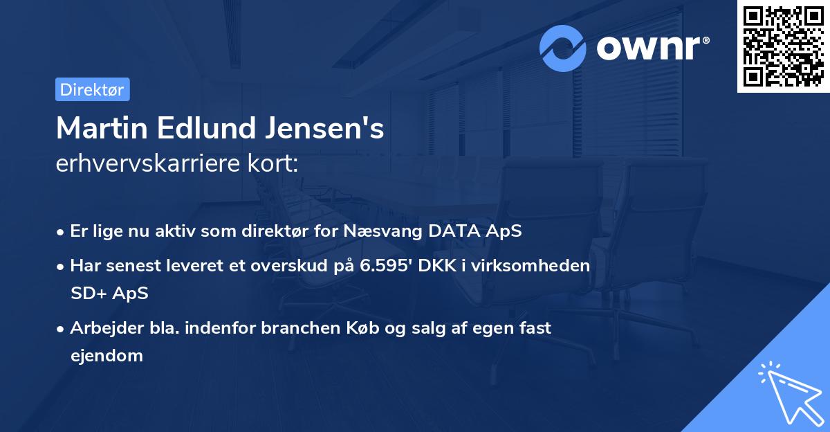 Martin Edlund Jensen's erhvervskarriere kort