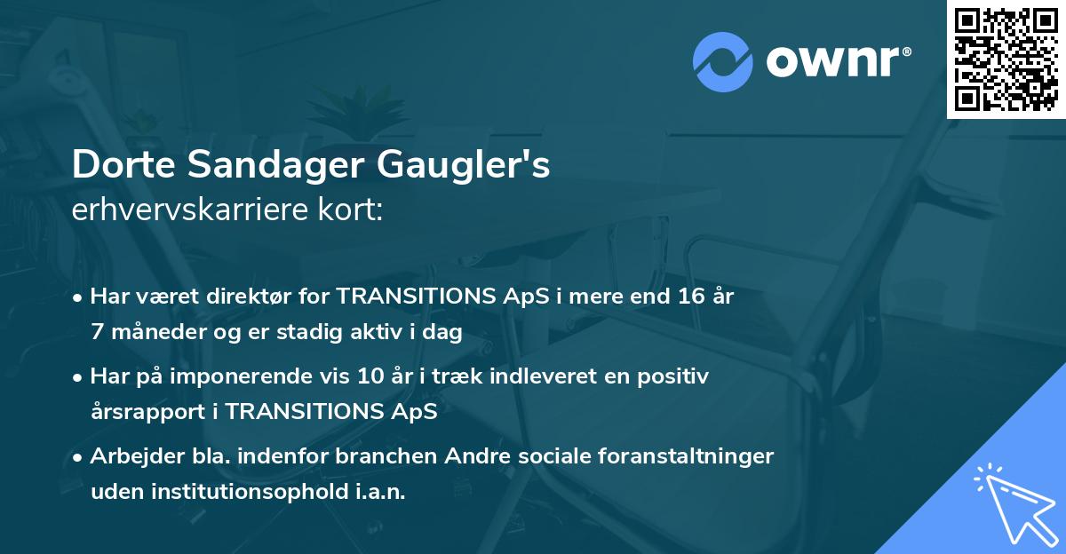 Dorte Sandager Gaugler's erhvervskarriere kort