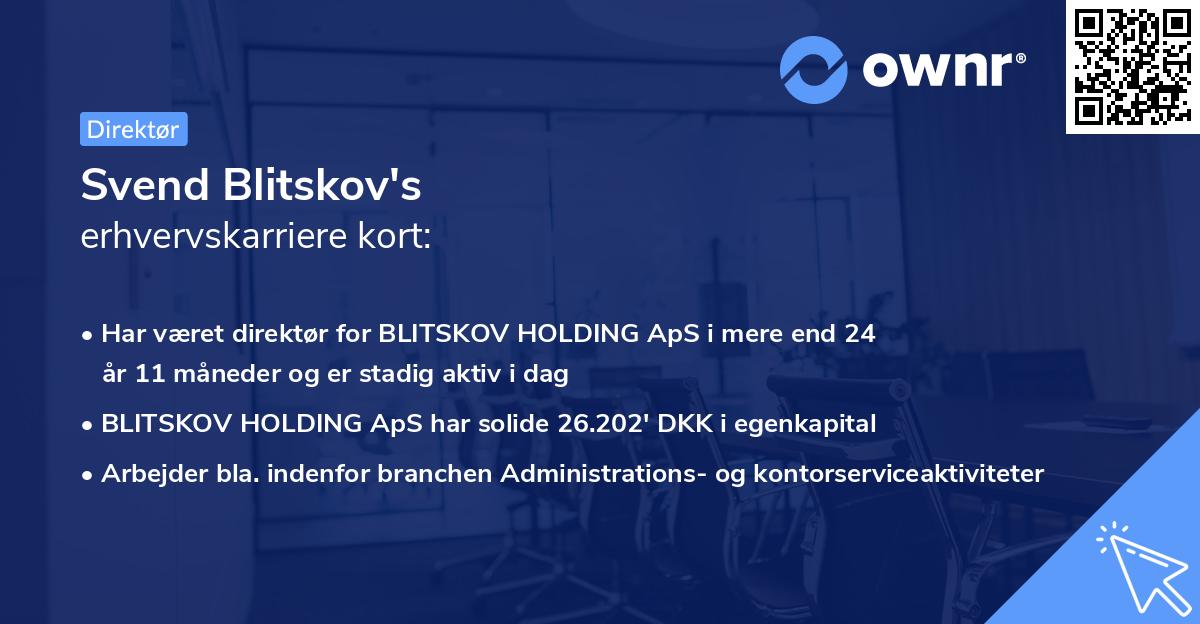 Svend Blitskov's erhvervskarriere kort
