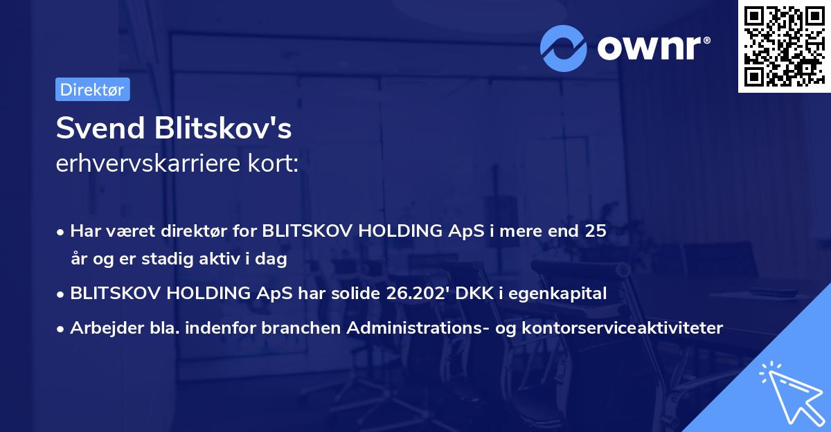 Svend Blitskov's erhvervskarriere kort