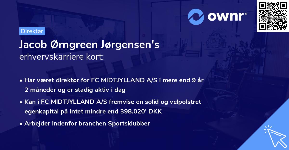 Jacob Ørngreen Jørgensen's erhvervskarriere kort