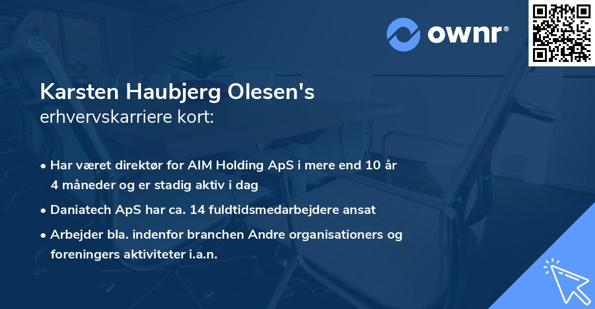 Karsten Haubjerg Olesen's erhvervskarriere kort