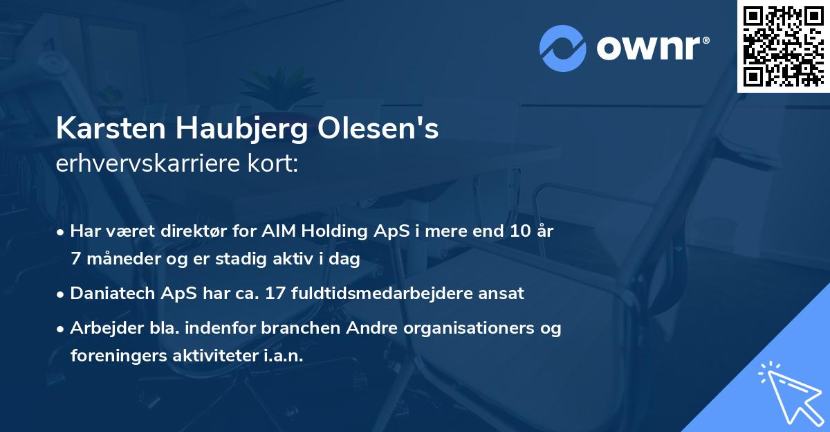 Karsten Haubjerg Olesen's erhvervskarriere kort