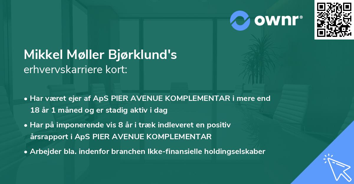 Mikkel Møller Bjørklund's erhvervskarriere kort