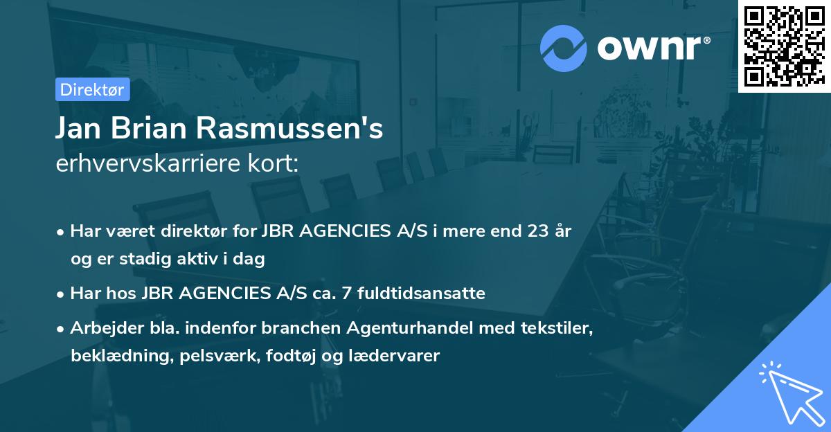 Jan Brian Rasmussen's erhvervskarriere kort