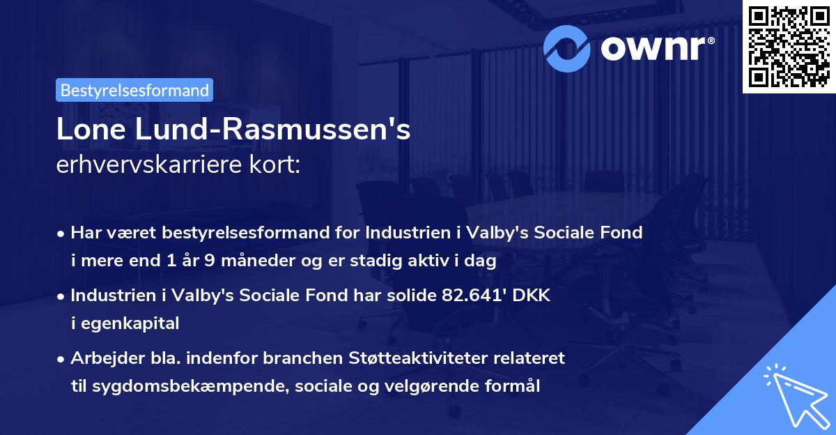 Lone Lund-Rasmussen's erhvervskarriere kort