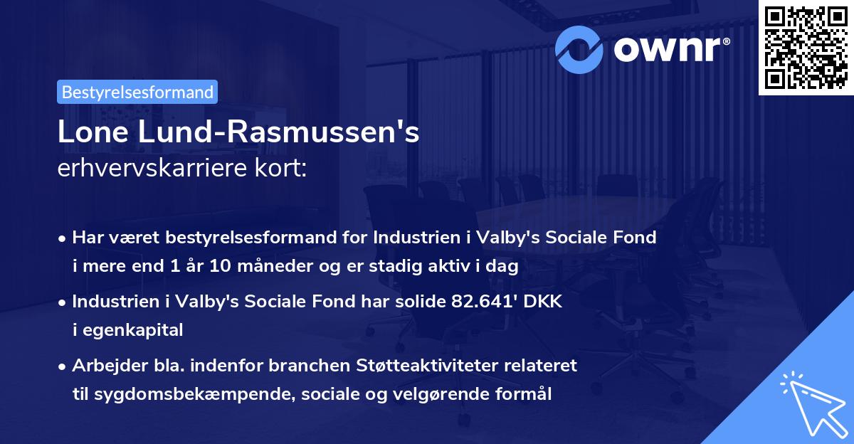 Lone Lund-Rasmussen's erhvervskarriere kort