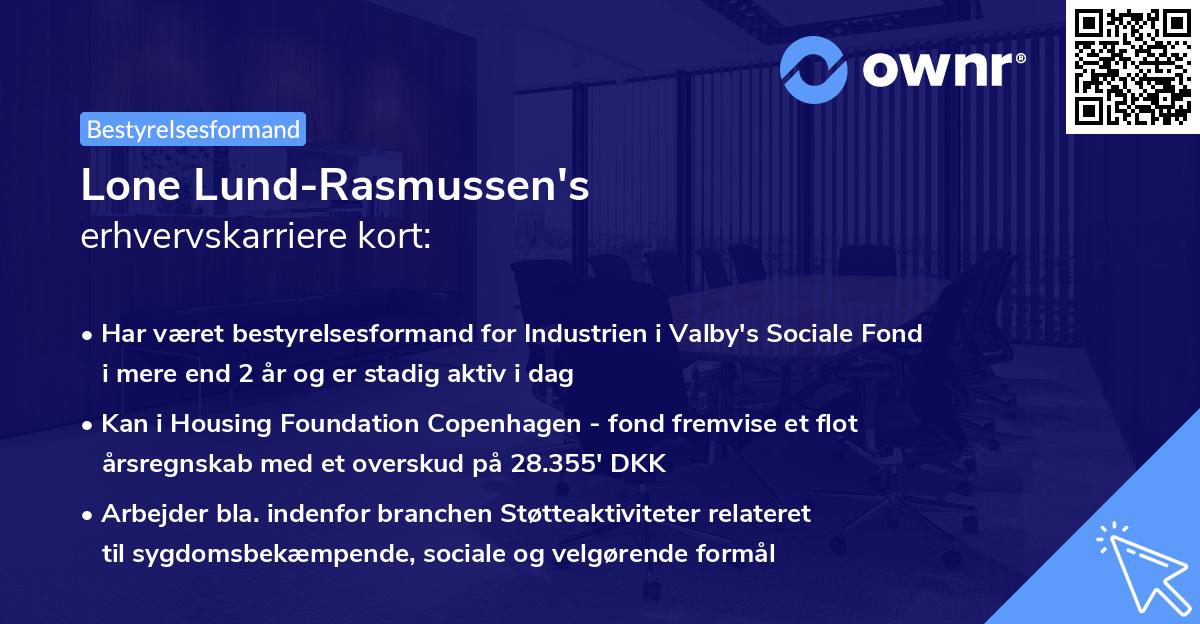 Lone Lund-Rasmussen's erhvervskarriere kort