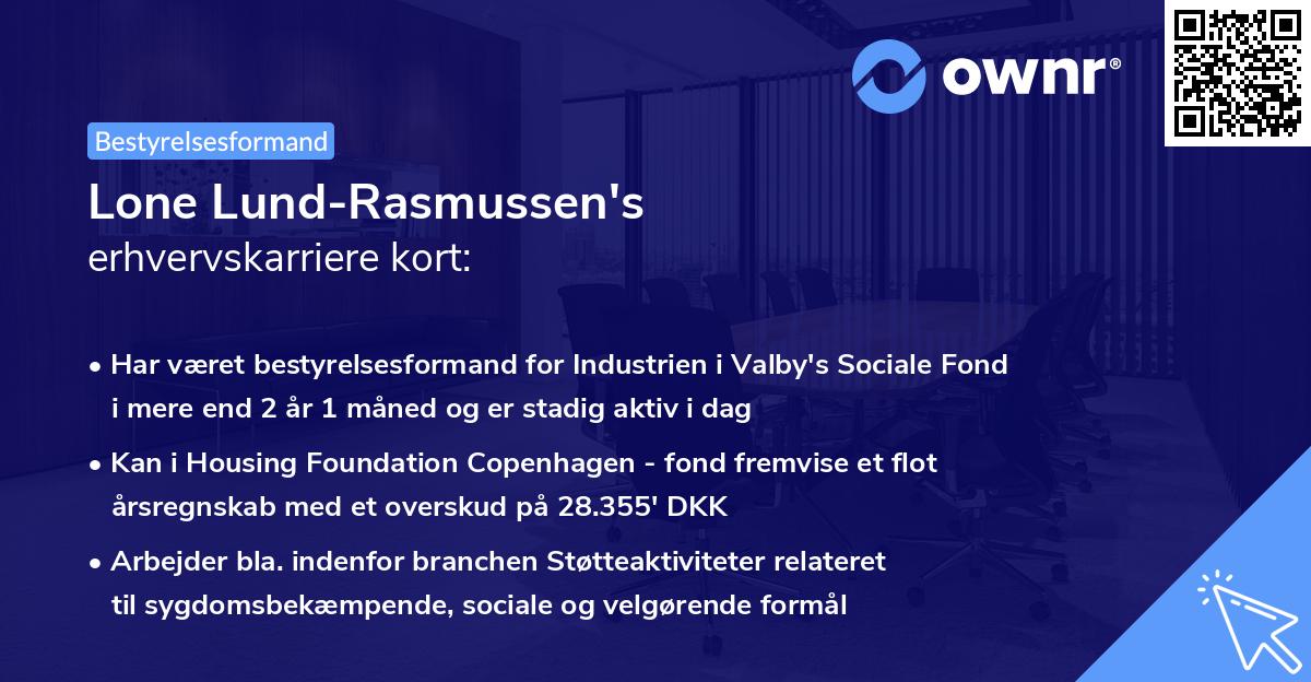Lone Lund-Rasmussen's erhvervskarriere kort