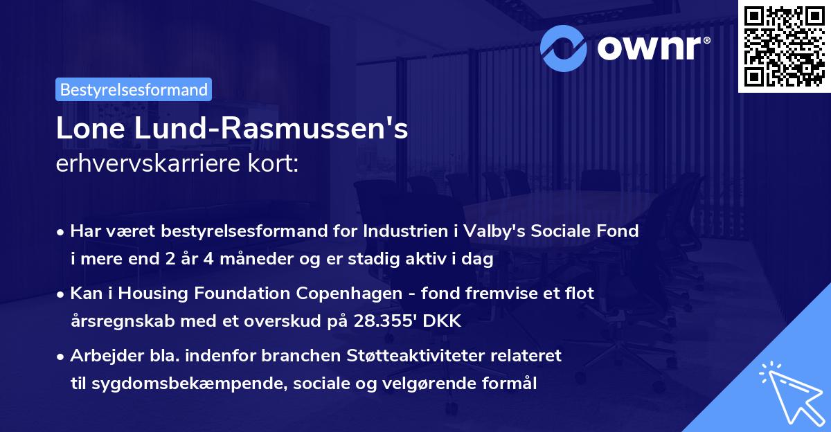 Lone Lund-Rasmussen's erhvervskarriere kort
