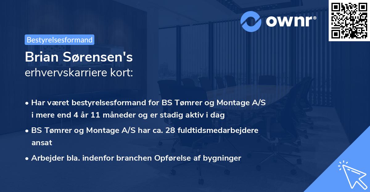 Brian Sørensen's erhvervskarriere kort