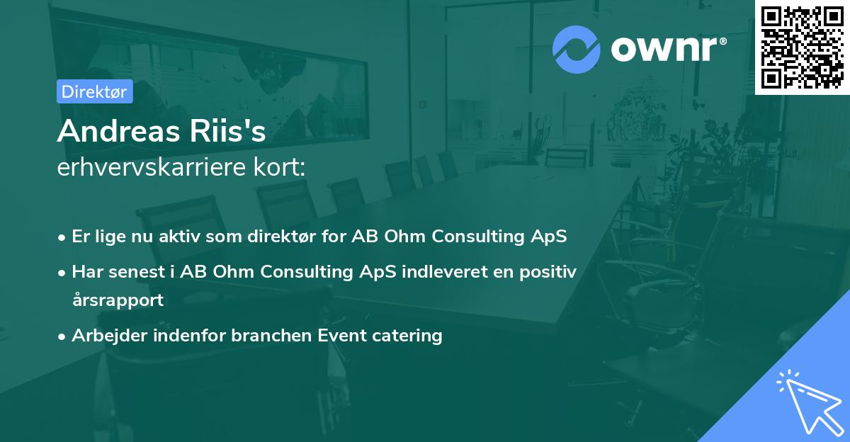 Andreas Riis's erhvervskarriere kort