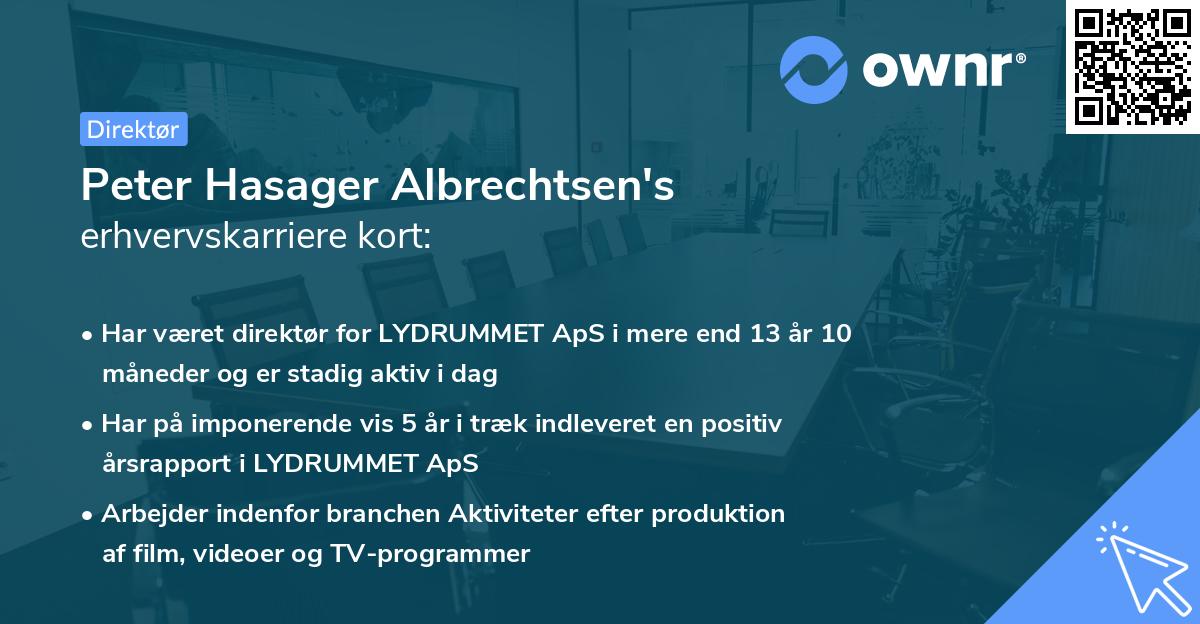 Peter Hasager Albrechtsen's erhvervskarriere kort