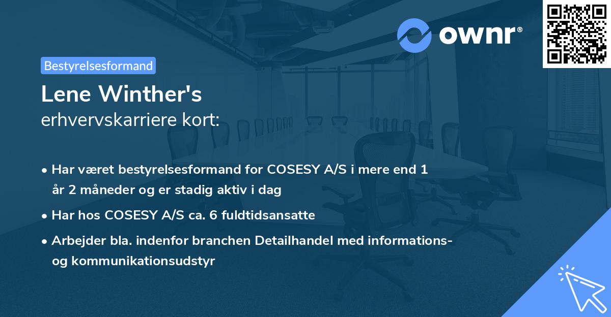 Lene Winther's erhvervskarriere kort