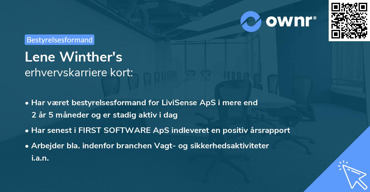 Lene Winther's erhvervskarriere kort