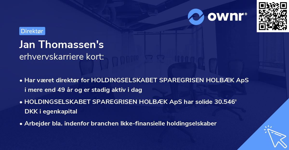 Jan Thomassen's erhvervskarriere kort