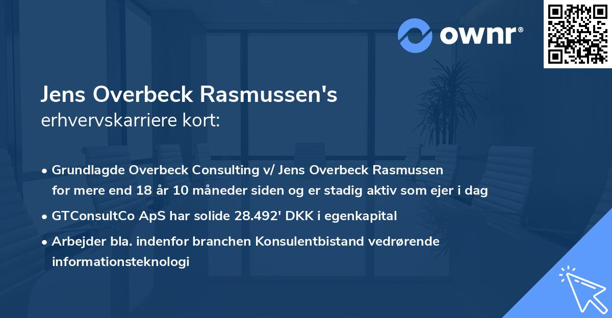 Jens Overbeck Rasmussen's erhvervskarriere kort