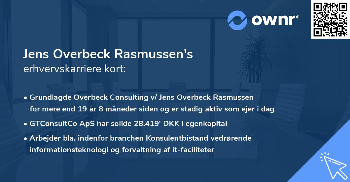 Jens Overbeck Rasmussen's erhvervskarriere kort