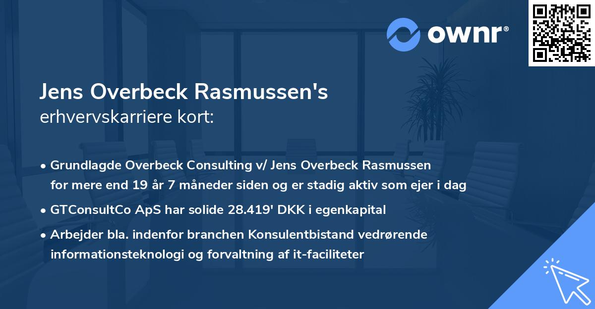 Jens Overbeck Rasmussen's erhvervskarriere kort