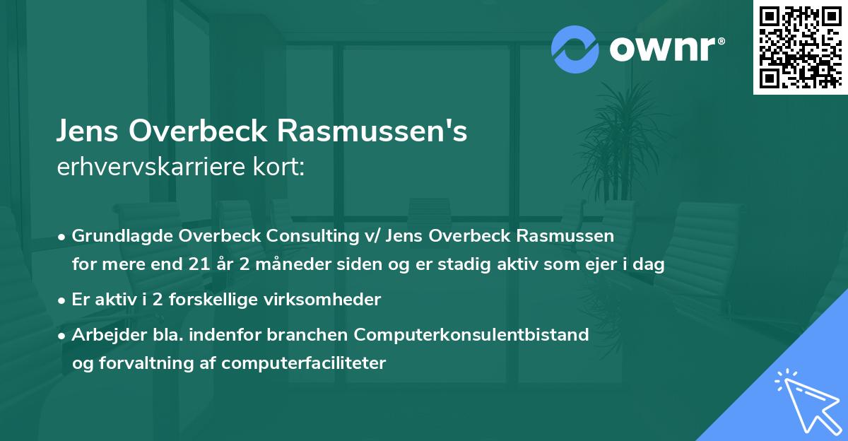 Jens Overbeck Rasmussen's erhvervskarriere kort