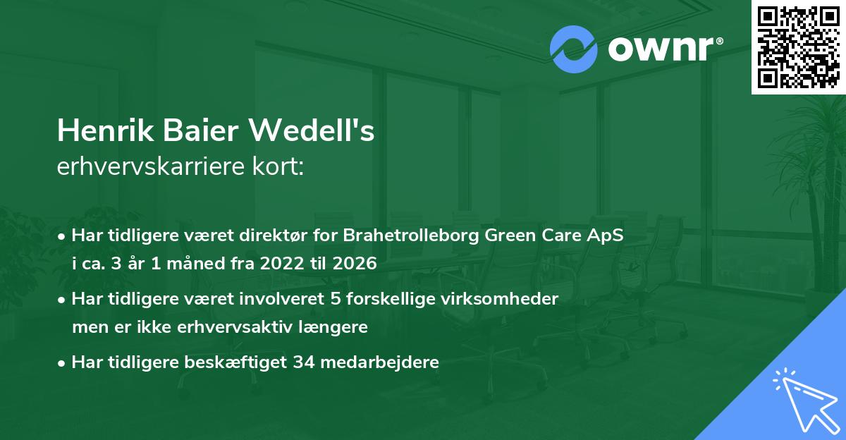 Henrik Baier Wedell's erhvervskarriere kort