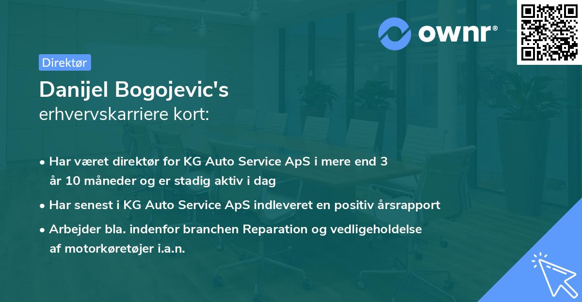 Danijel Bogojevic's erhvervskarriere kort