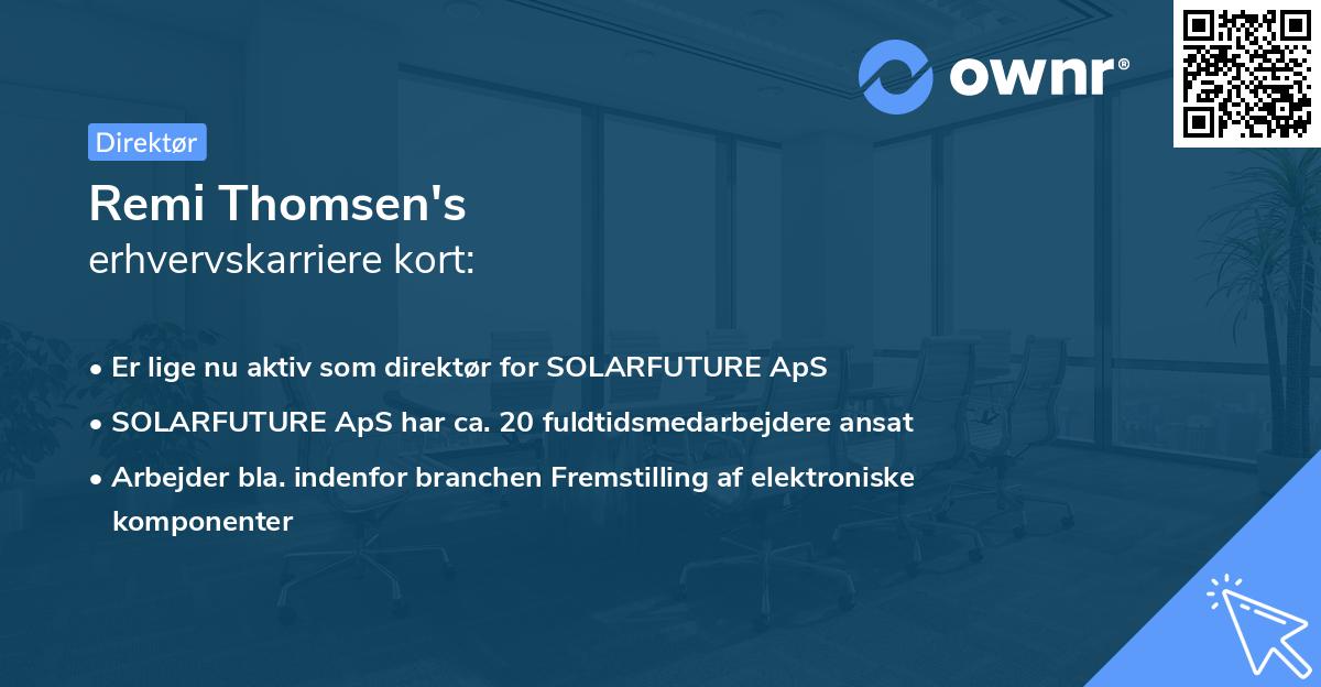 Remi Thomsen's erhvervskarriere kort