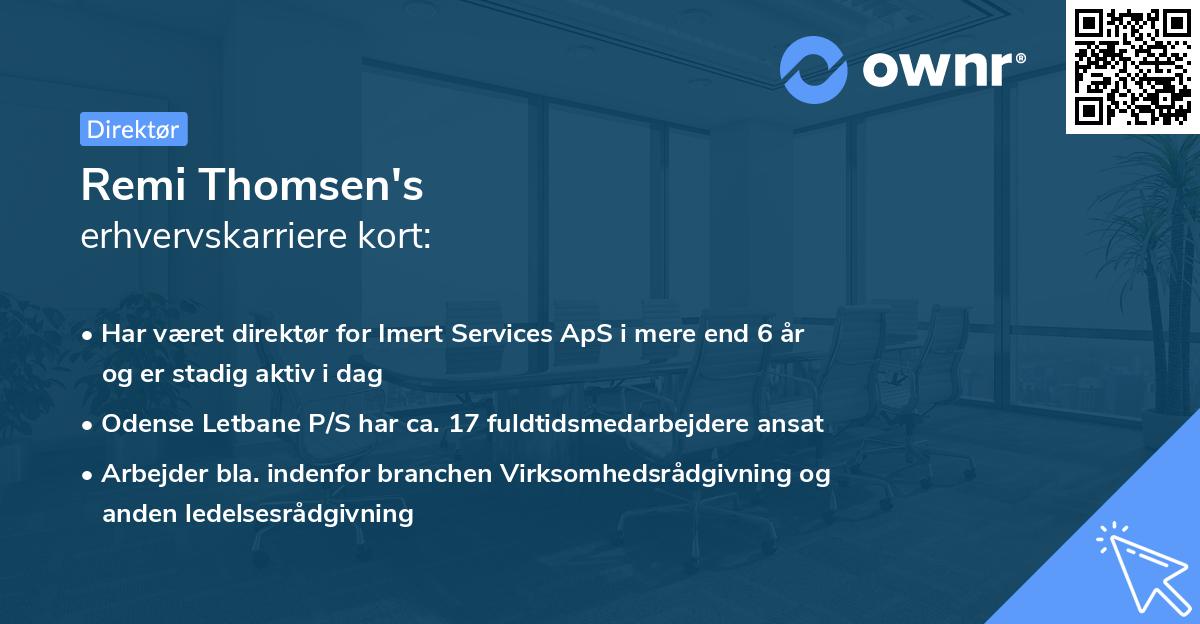 Remi Thomsen's erhvervskarriere kort