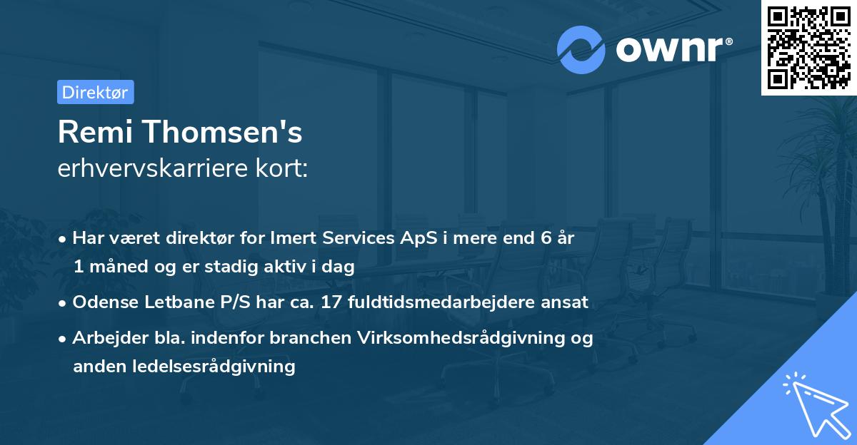 Remi Thomsen's erhvervskarriere kort