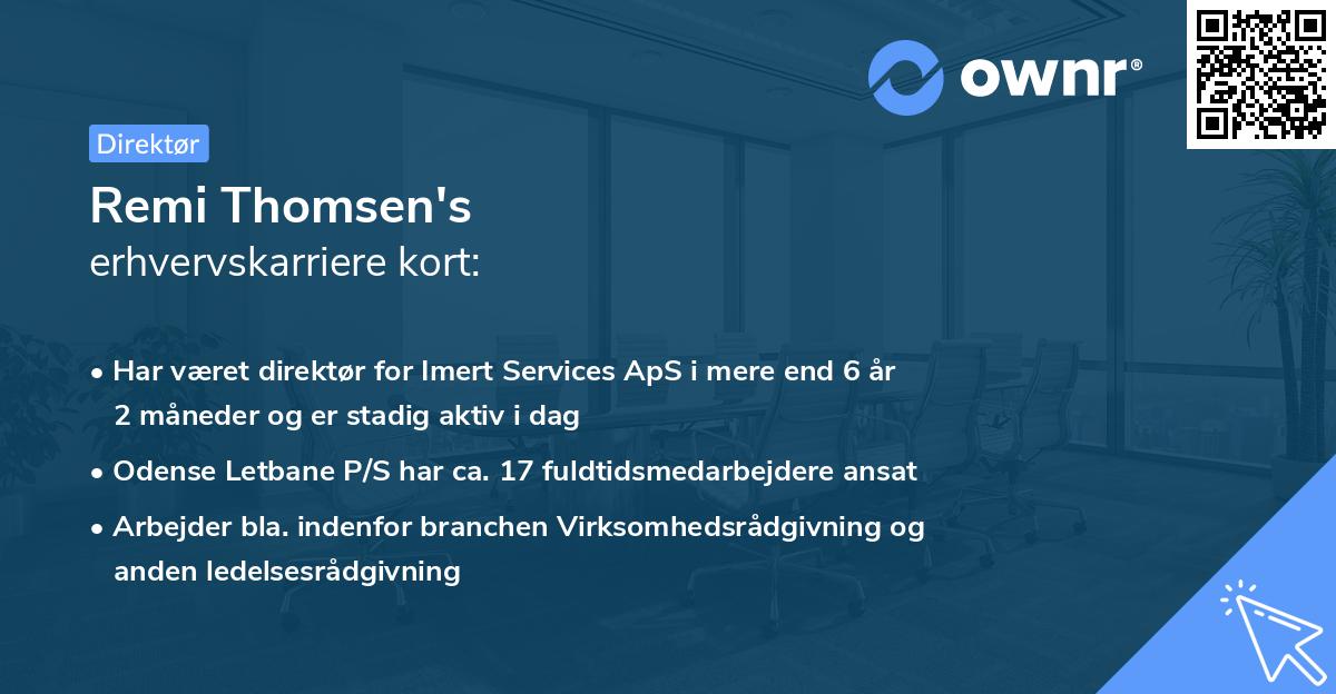 Remi Thomsen's erhvervskarriere kort