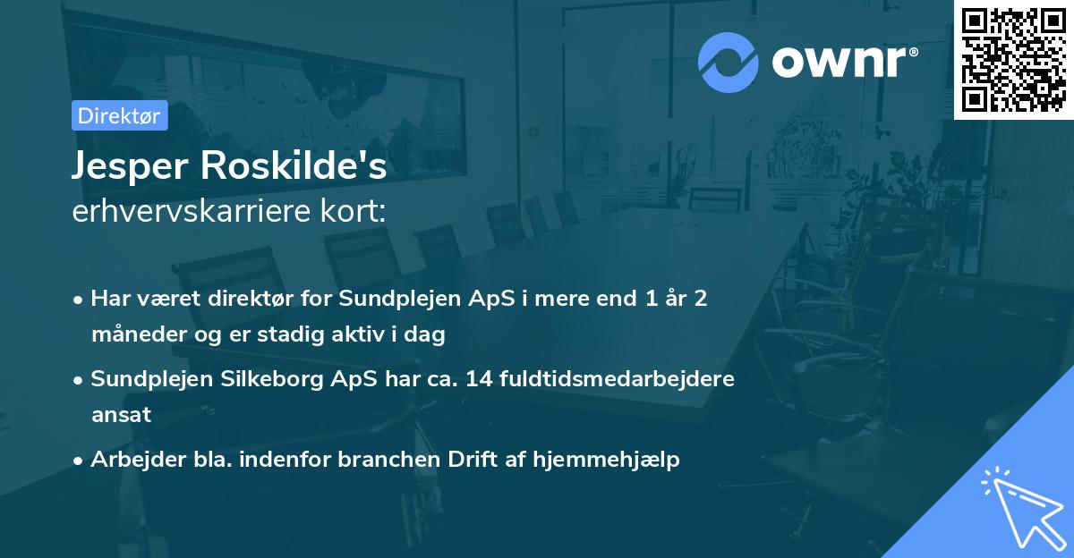 Jesper Roskilde's erhvervskarriere kort