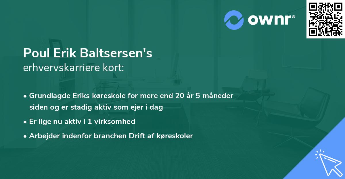 Poul Erik Baltsersen's erhvervskarriere kort