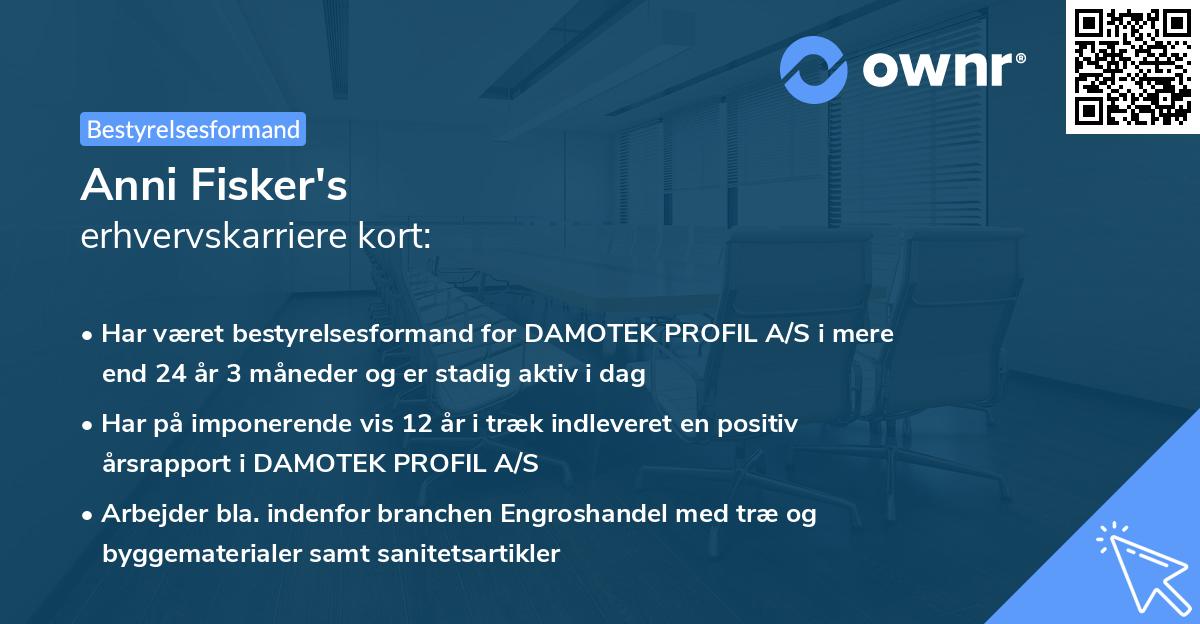 Anni Fisker's erhvervskarriere kort