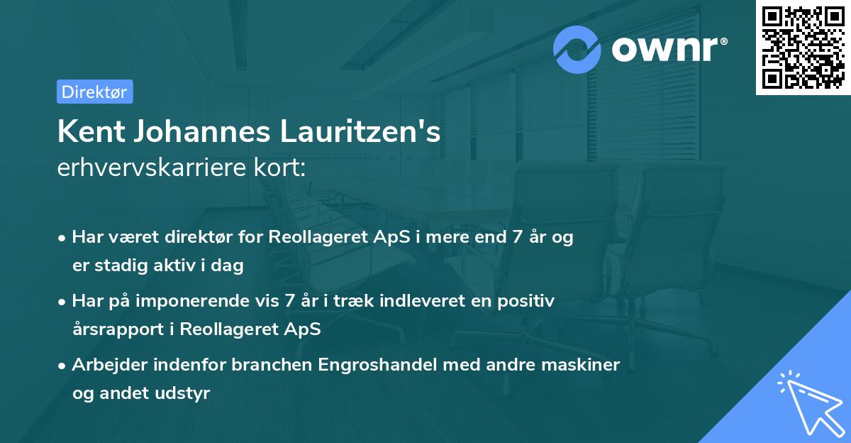 Kent Johannes Lauritzen's erhvervskarriere kort