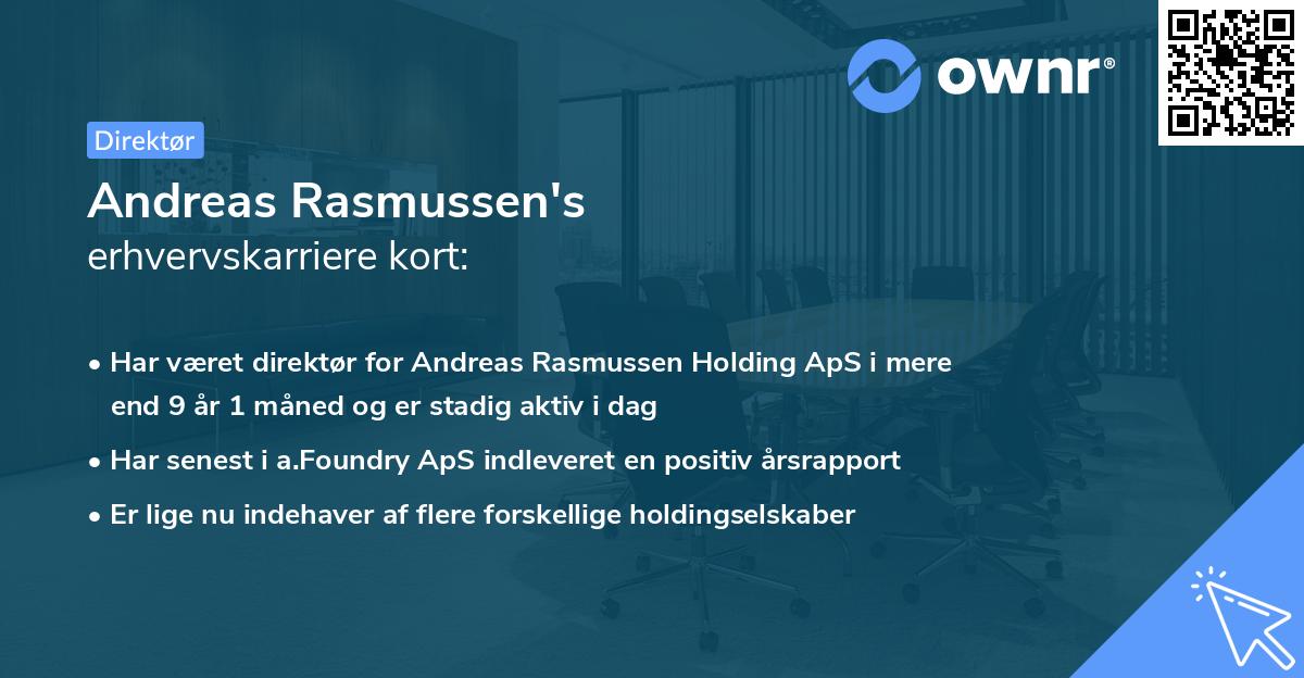 Andreas Rasmussen's erhvervskarriere kort