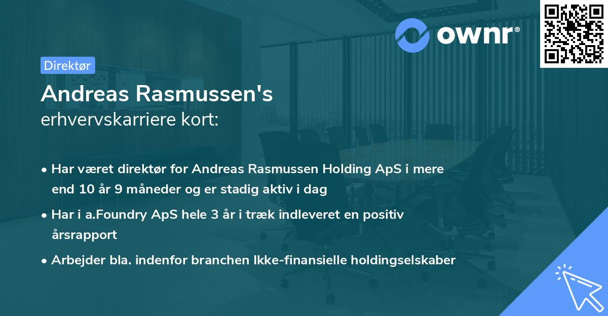 Andreas Rasmussen's erhvervskarriere kort
