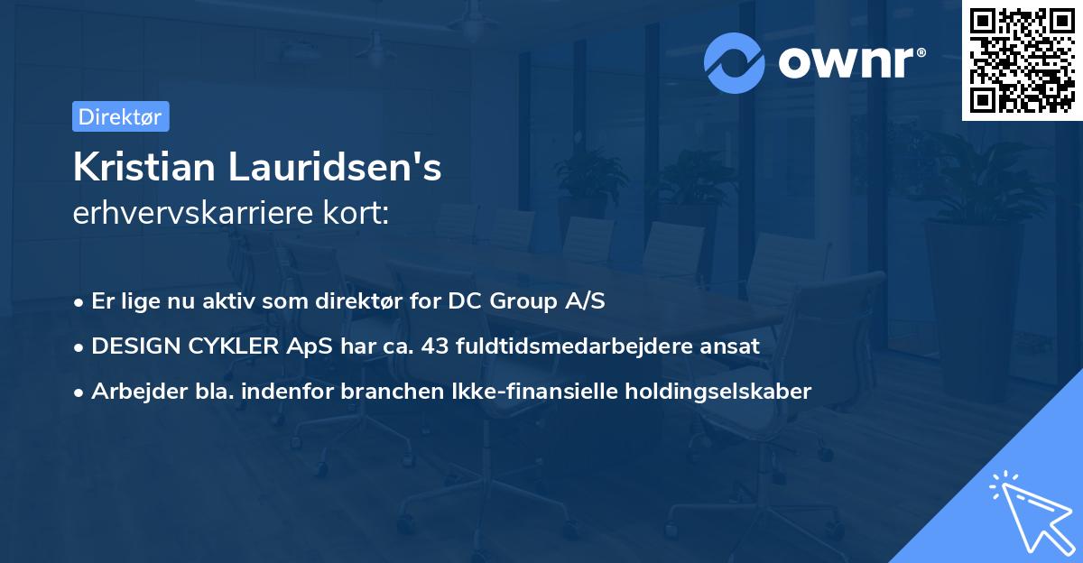 Kristian Lauridsen's erhvervskarriere kort