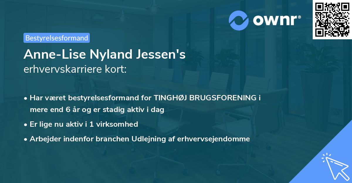 Anne-Lise Nyland Jessen's erhvervskarriere kort