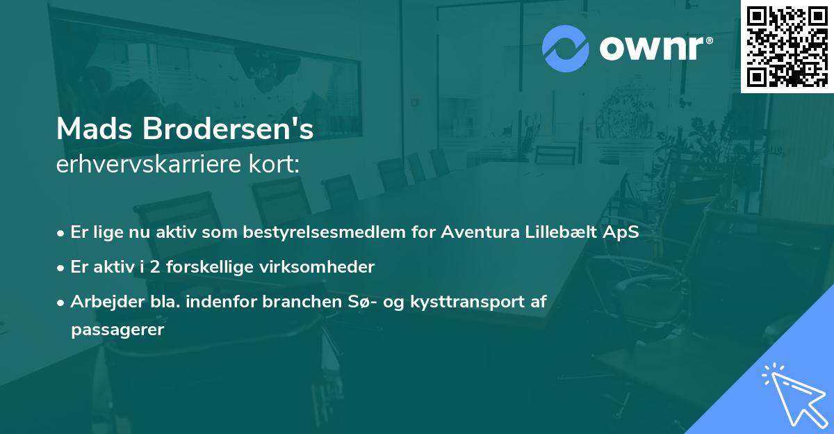 Mads Brodersen's erhvervskarriere kort
