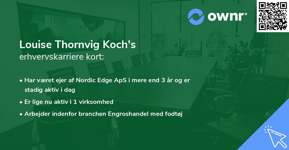 Louise Thornvig Koch's erhvervskarriere kort