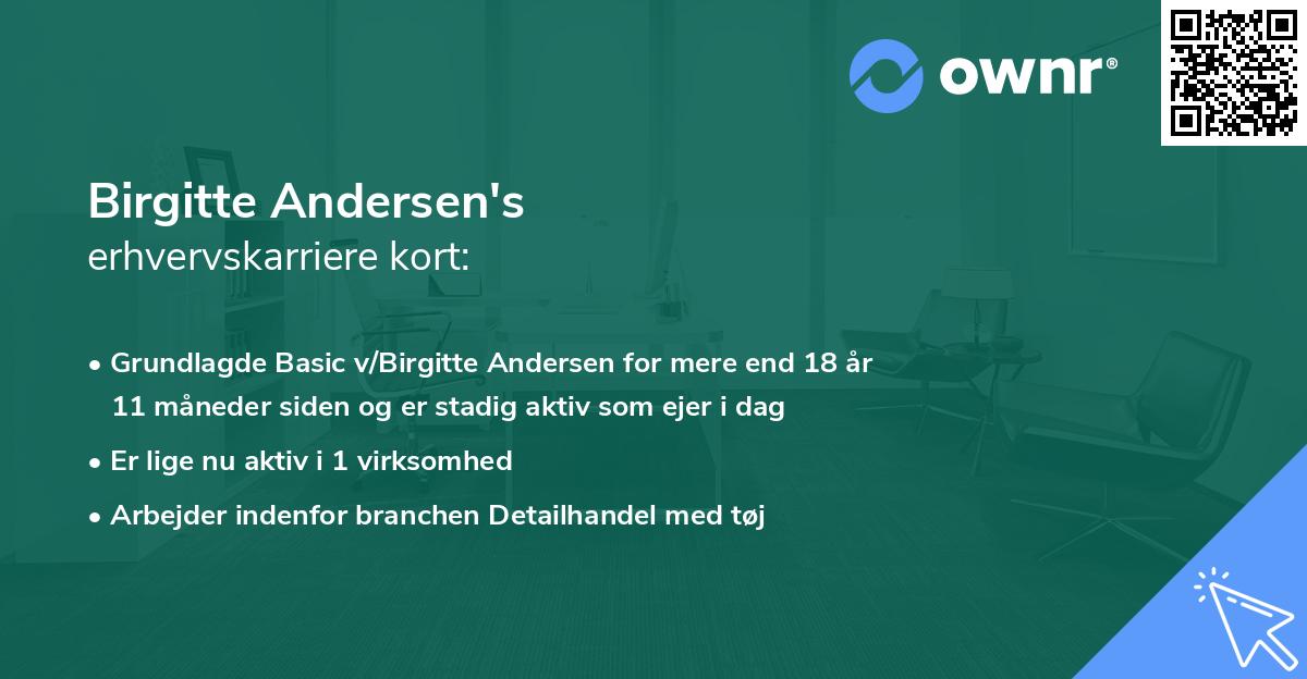 Birgitte Andersen's erhvervskarriere kort