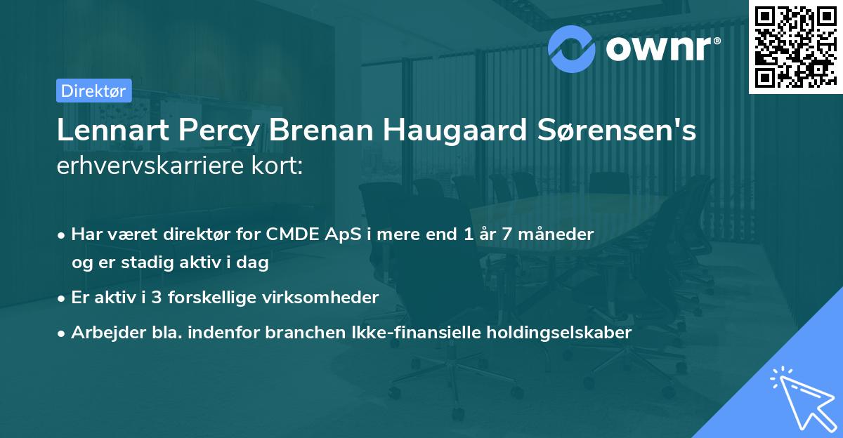 Lennart Percy Brenan Haugaard Sørensen's erhvervskarriere kort
